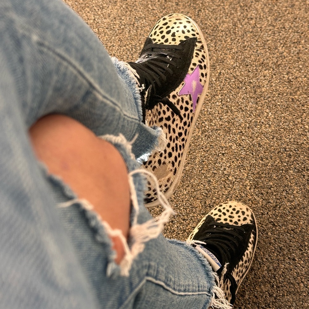 Golden Goose Leopard Sneakers with Purple Accent - Picture 11 of 16